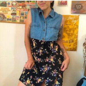 California Concepts Fit and Flare Floral Midi Dress